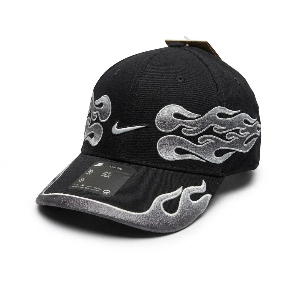 Nike Club Structured OG Flame Cap Black M/L IH9258-010, NWT Adjustable